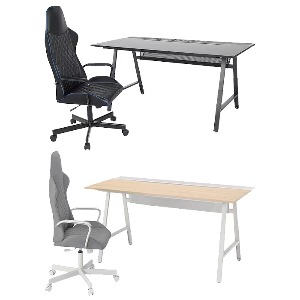 이케아 UTESPELARE 우테스펠라레 게이밍 책상+의자 세트/컴퓨터책상/회전의자/학생가구